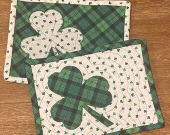 Shamrock Quilted Mug Rug Coaster