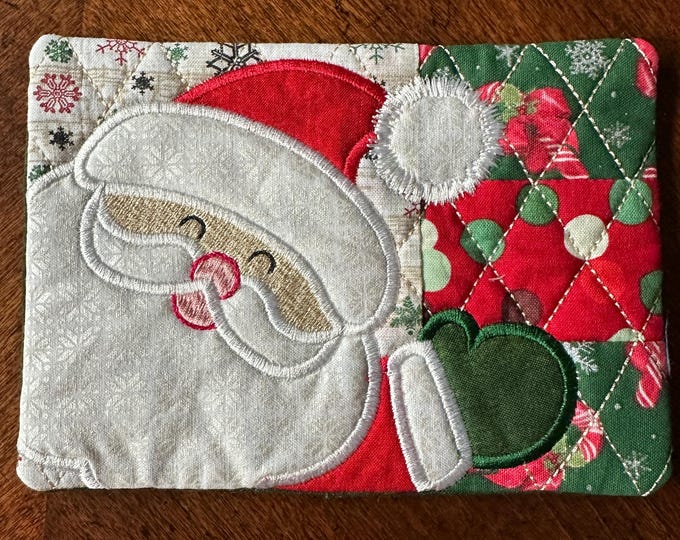 Jolly Santa Christmas Mug Rug/Coaster