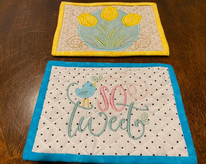 Spring Mug Rugs/Coasters  (5 x 7 inches)