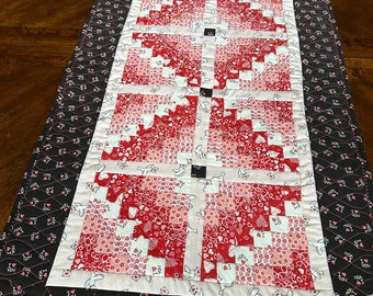 Valentine's Table Runner.  Patchwork, Quilted Approximately 22x50 inches.  Ready to ship
