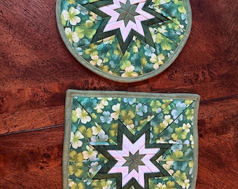 Trivet or Potholder for St. Patrick's Day.  Round or Square.
