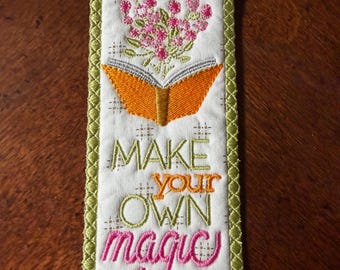 Make Your Own Magic Bookmark.  Embroidered.  Approximately 7 inches.