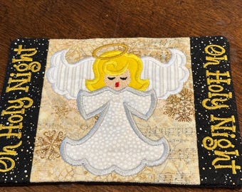 Christmas Angel Mug Rugs/Coasters great for Christmas or winter decorations. Approximately 5 x 7 inches.  Ready to ship
