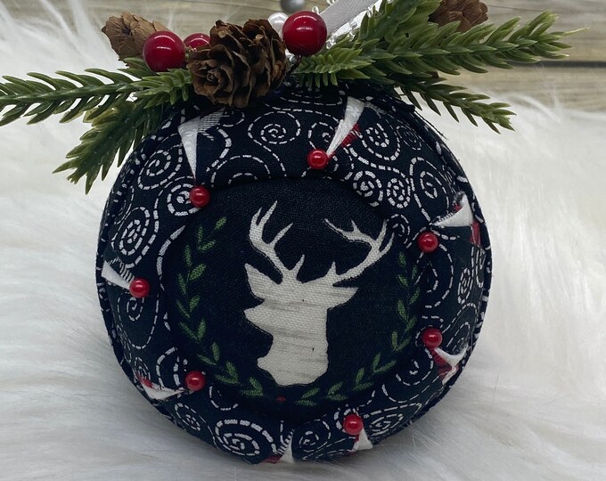 No-sew quilted Deer/Stag Ornament (various combinations)