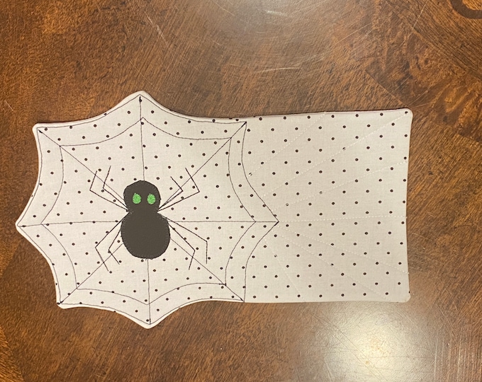 Spider and web quilted Mug Rug