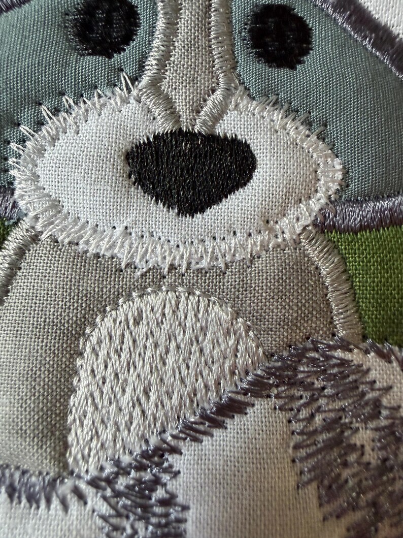 Animal Mug Rugs or coasters, Quilted, Appliqued, Woodland Creatures, Raccoon and Fox, 5x7 inches image 7