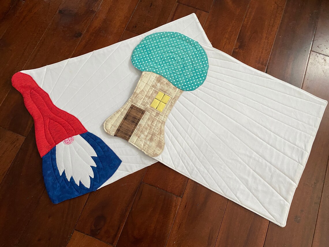 Gnome and House Placemat Set. Sold as a Pair Etsy