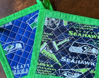 Seattle Seahawk Pot Holder/Trivet/Hot Pad.  Two designs 8" square