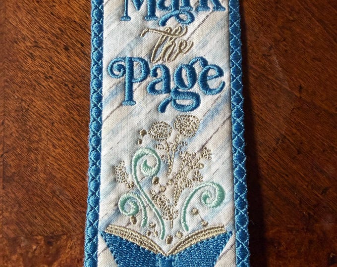 Mark This Page Bookmark.  Embroidered.  Approximately 7 inches.