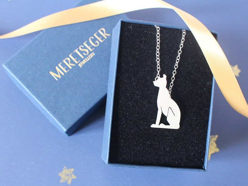 Sterling silver Bastet amulet Ancient Egyptian Cat hieroglyph Pendant