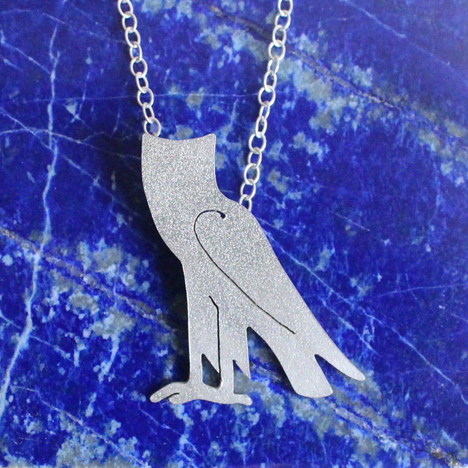 Ancient Egyptian Owl hieroglyph Pendant sterling silver. Etsy