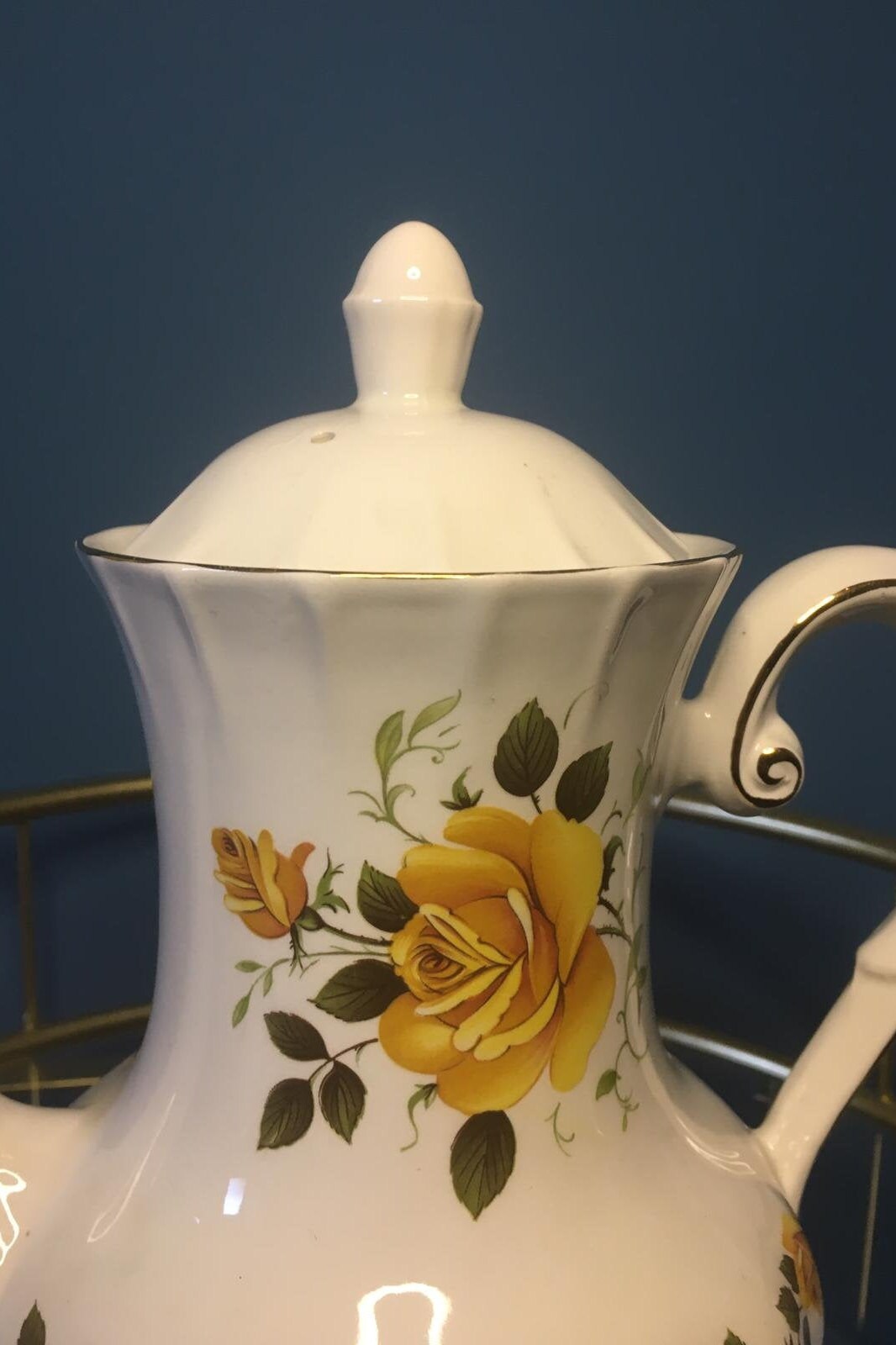 Ridgway Ironstone Yellow Rose Teapot Etsy