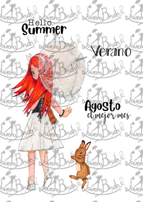 Die cuts digital cutout Summer Redhead Etsy