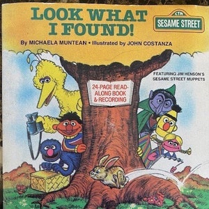 Vintage 1983 Sesame Street "Look What I Found" Book and Vinyl Record (RARE!)