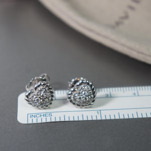 DAVID YURMAN Diamond Pave Heart Earrings – 925 Silver & 585 Gold