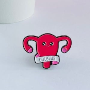 Cuterus Emaille Pin Badge, Anstecknadel, Lanyard Pins, Kawaii Pins, Geschenk für sie, Hebamme Geschenke, Endo Geschenk Pins, feministische Geschenke, Emaille Pin Set Bild 1