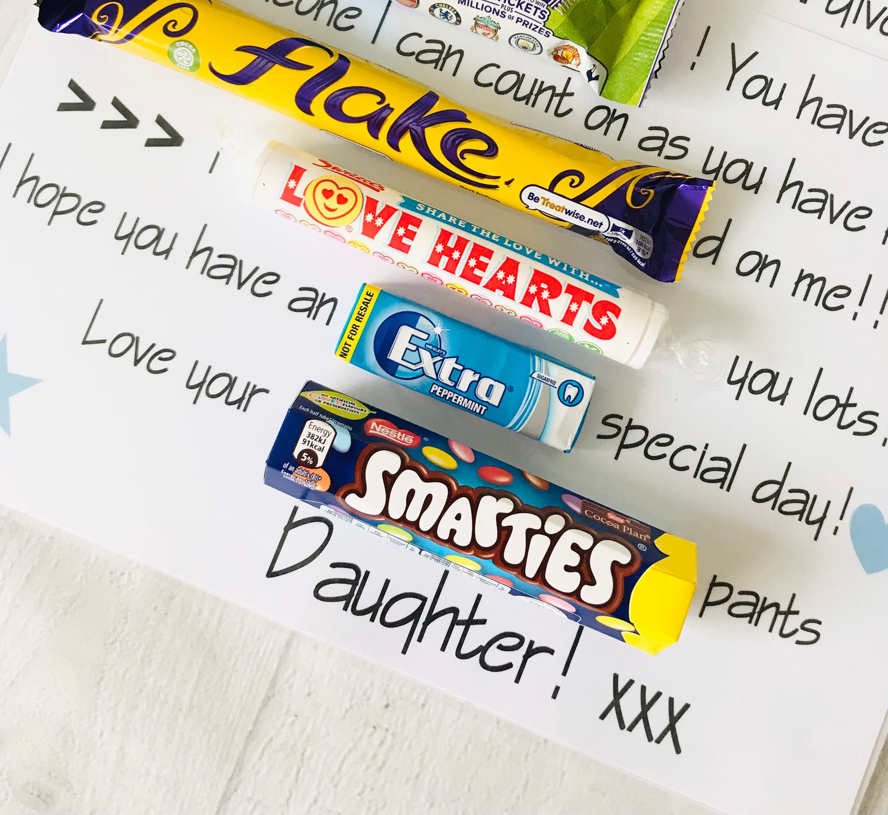 A3 Birthday Candy Gram Chocolate message board Personalised Etsy