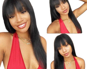 Buy Human Hair Wigs With Bangs Online In India - Etsy India Buy Human Hair Wigs With Bangs Online In India - Etsy India