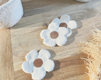 Lingette lavable fleur FLOWERS en gaze de coton