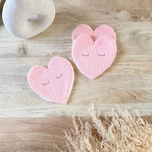 Toallitas desmaquillantes lavables con forma de corazón OJOS