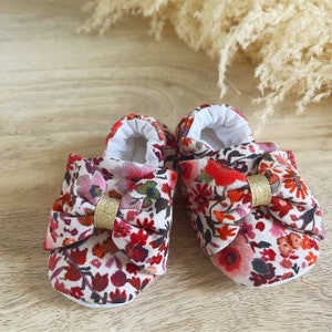 Floral Baby Booties Rosa