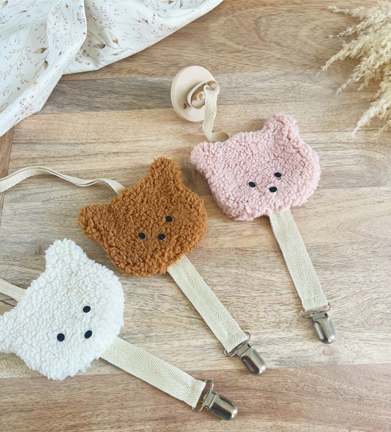 Teddy bear or Bunny rabbit pacifier clip