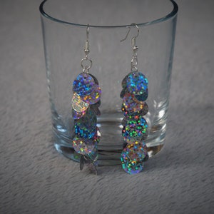 Silver Sequin Dangle Earrings: Sparkle Party Jewellery