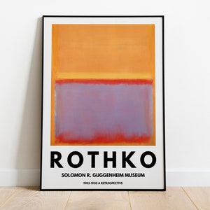 Mark Rothko Exhibition Poster, Rothko Yellow Art Print, Vintage Rothko Museum Wall Art, Abstract Expressionism Poster, DIGITAL DOWNLOAD