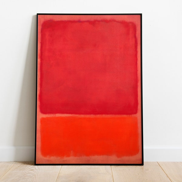 Mark Rothko rojo sobre cartel rojo, impresión vintage de Rothko, arte mural del expresionismo abstracto, moderno de mediados de siglo, pintura roja, DESCARGA DIGITAL