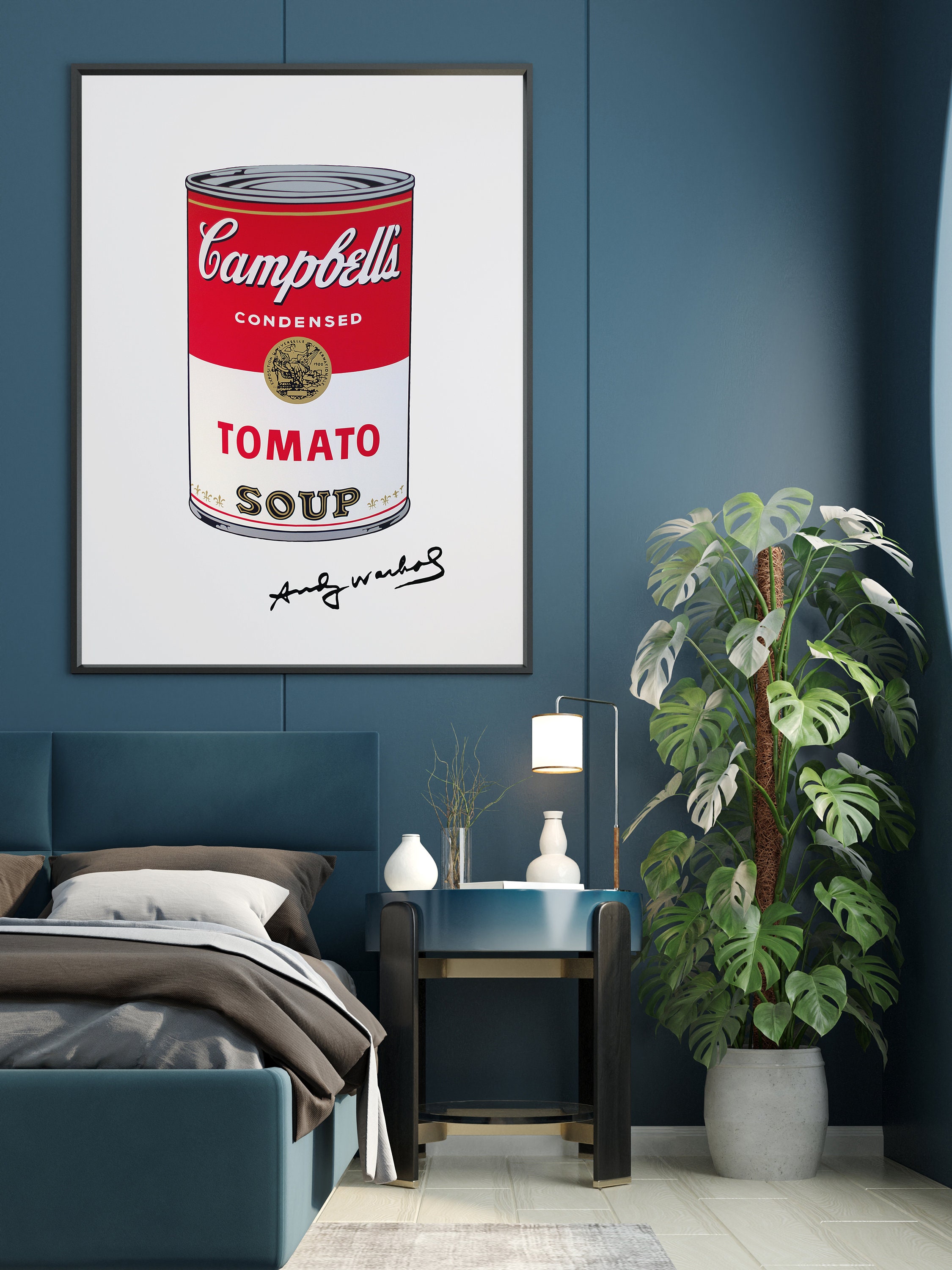 特別額装マット作品/Campbell Soup I Tomato/ウォーホル Andy Warhol Tomato Soup, Campbells Soup Print, Warhol Pop