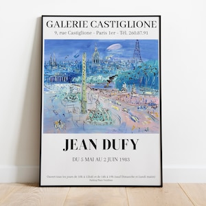 Pôster da exposição Jean Dufy Paris, impressão da torre Eiffel do fauvismo, impressão vintage da cidade de Paris, pôster Dufy Paris, DOWNLOAD DIGITAL