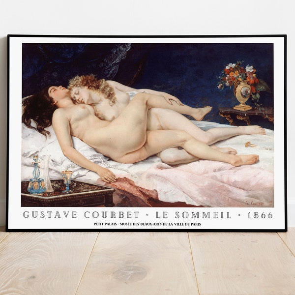 Gustave Courbet Le Sommeil Print, Lesbian Art, French Gay Erotic Wall Art, Nude Female Poster, DIGITAL DOWNLOAD