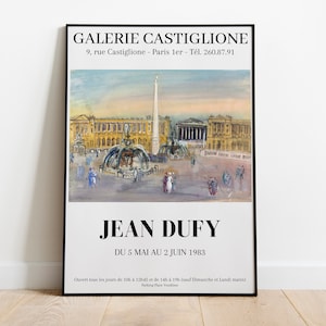 Pôster da exposição Jean Dufy Paris, impressão Dufy Place de la Concorde, pôster vintage do museu de Paris, arte de parede do fauvismo, DOWNLOAD DIGITAL