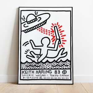 Keith Haring Exhibition Poster, Watari Tokio Gallery 1983, Keith Haring Pop art, Keith Harin Tokyo Museum Print, DIGITAL DOWNLOAD