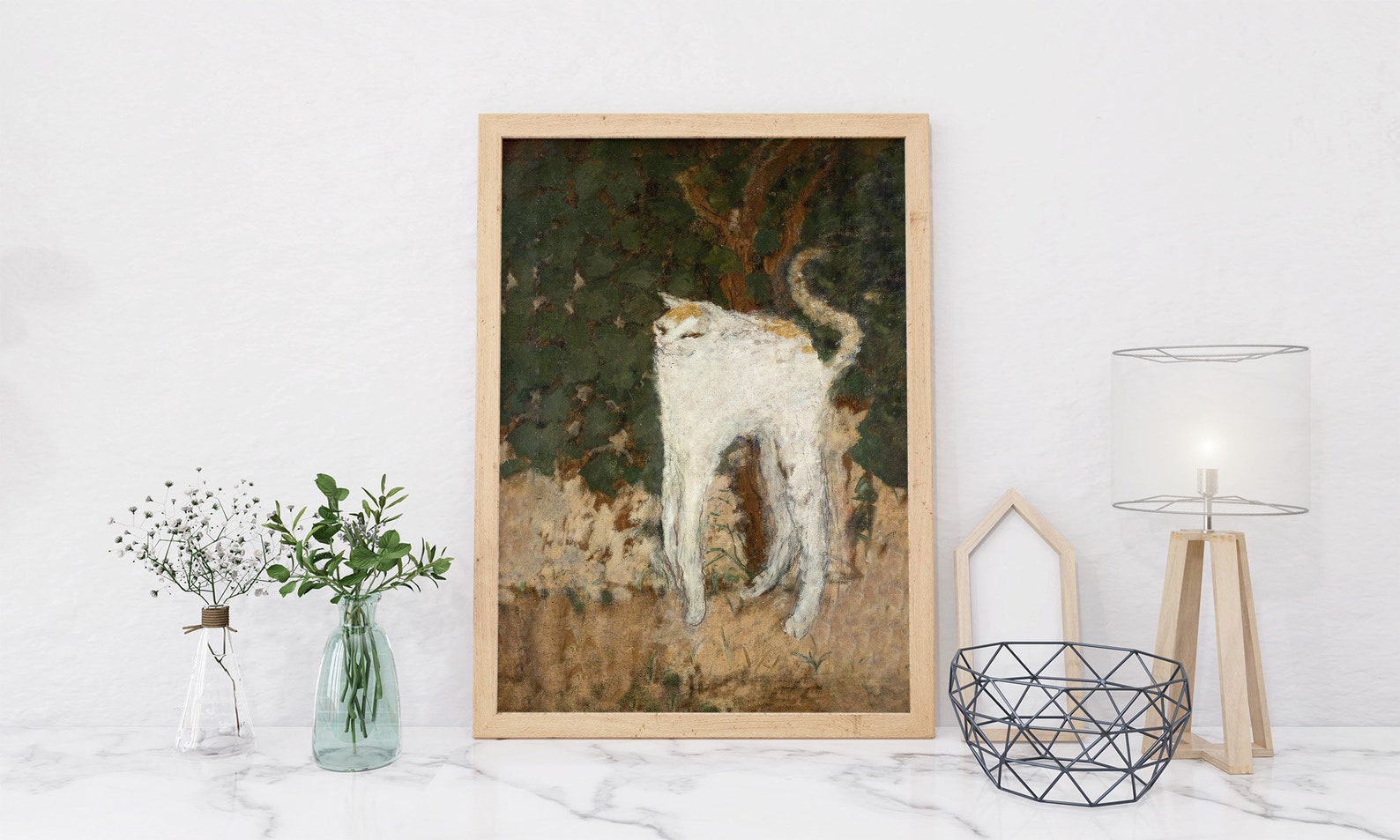 Pierre Bonnard Le Chat Blanc Poster Meme Cat Painting White Etsy