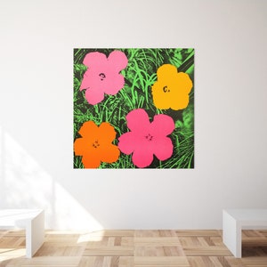 Andy Warhol Flower 1 – Tableau Imprimé Sur Toile – Pop Art Italien – Neuf