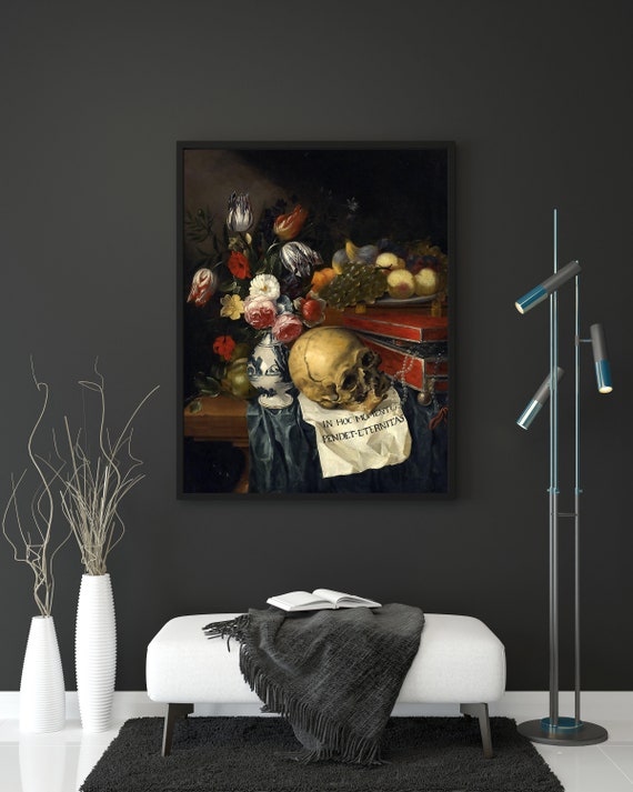 totenkopf-und-blumen-stillleben