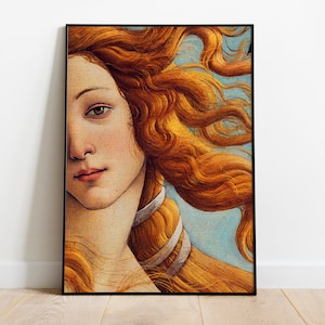 Botticelli, Nacimiento de Venus Detail Art Print, Póster de arte renacentista imprimible, Venus Wall Art, Venus Poster, DESCARGA DIGITAL