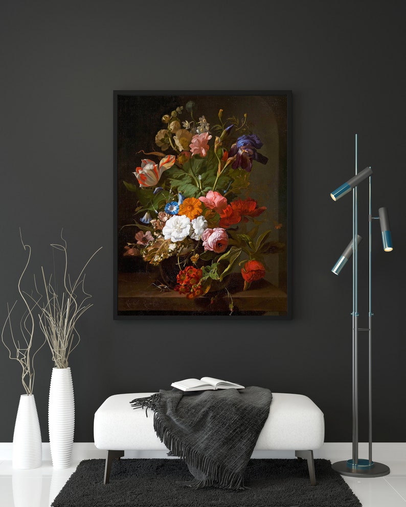 Rachel Ruysch Still Life Vanitas Flowers in a Vase Dutch - Etsy