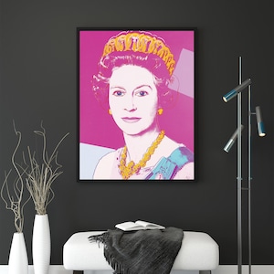 Andy Warhol Queen Elizabeth Poster, British Royal Pop Art Print, Pink ...