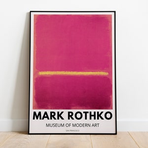 Cartel de la exposición de Mark Rothko, Rothko Pink Art Print, Rothko Museum Wall Art, Expresionismo abstracto, Pintura de Mark Rothko, DESCARGA DIGITAL