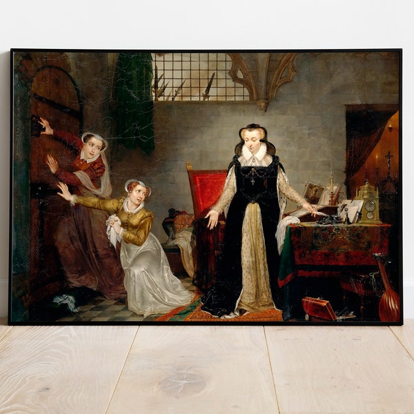 Mary Queen of Scots Poster, The last hours of Mary Stuart Philippe-Jacques van Bree, Mary I of Scotland Painting, Macabre, DIGITAL DOWNLOAD