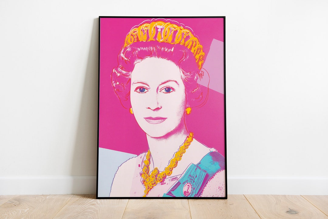 Andy Warhol Queen Elizabeth Poster, British Royal Pop Art Print, Pink ...