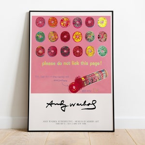 Andy Warhol Lifesavers 1885, Warhol Exhibition Poster, Pop Art Colorful Candy Wall Art, Pink Warhol museum print, DIGITAL DOWNLOAD
