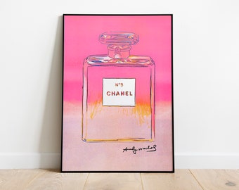 Andy Warhol Pink Perfume Bottle Print 1985, Vintage Warhol Art Print, Pop Art Perfume Wall Art, Fashion Perfume Bottle,  DIGITAL DOWNLOAD