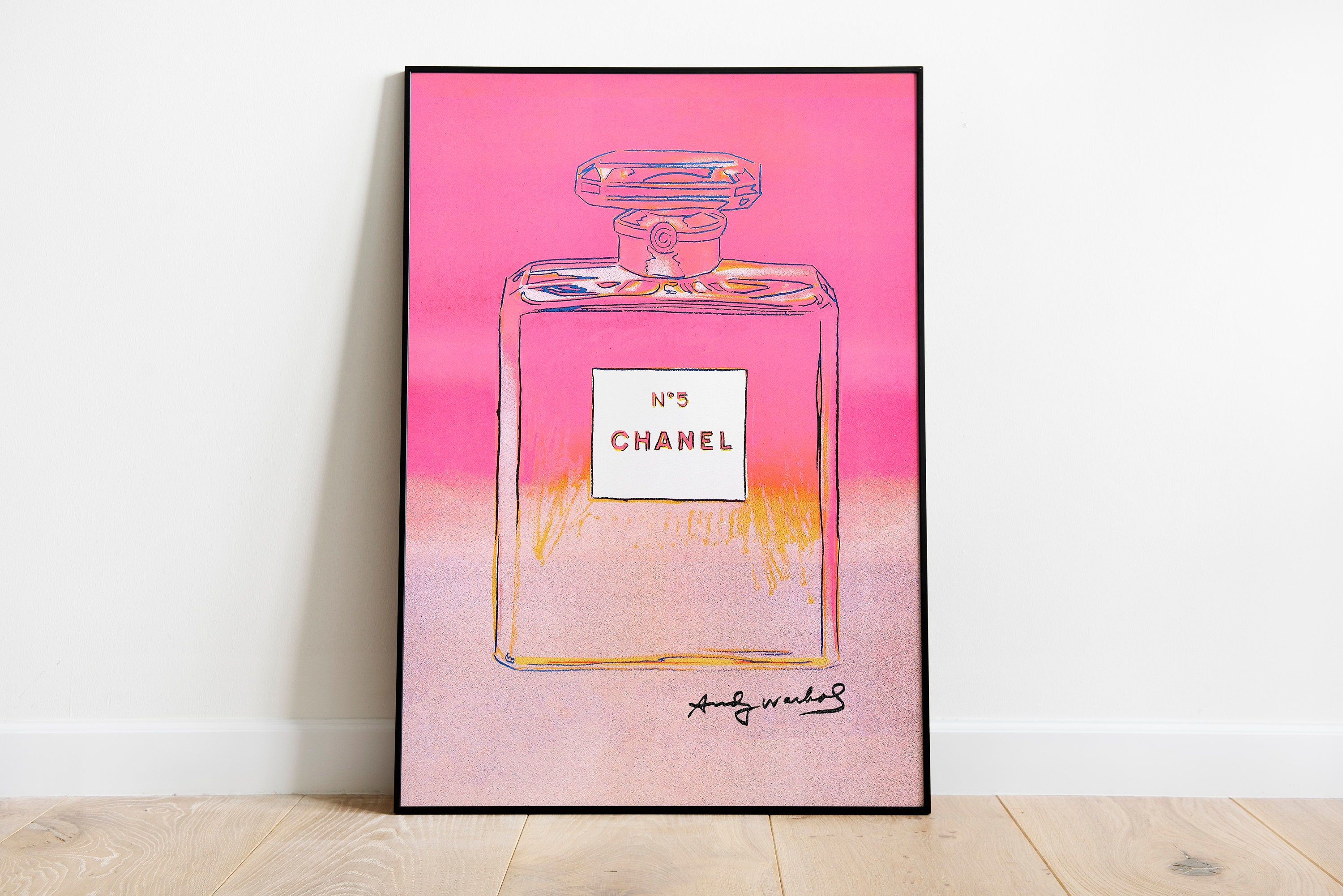 Andy Warhol Pink Perfume Bottle Print 1985 Vintage Warhol Art 