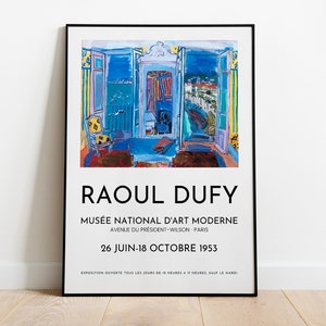 Raoul Window Opening on Nice Exhibition Poster, Vintage France Museum Print, Vintage Nice Wall Art, Dufy Fauvism Wall Art, DIGITAL DOWNLOAD
