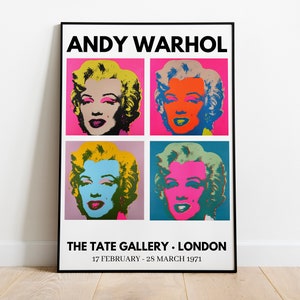 Andy Warhol Marilyn Monroe Exhibition Poster | Four Marilyns Pop Art Print | Modern Wall Decor | Warhol Wall Art Print | DIGITAL DOWNLOAD