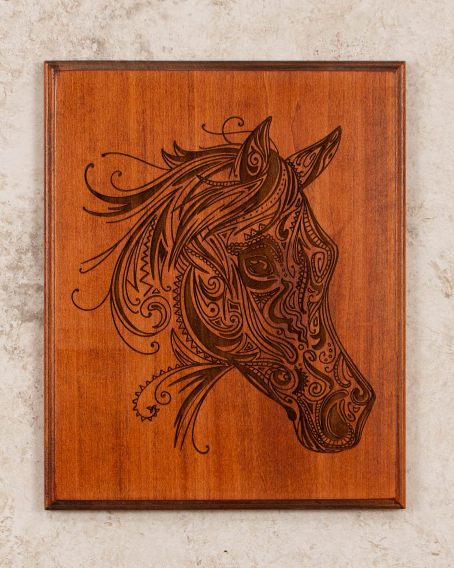 Tribal Horse Laser Engraved Artwork Etsy