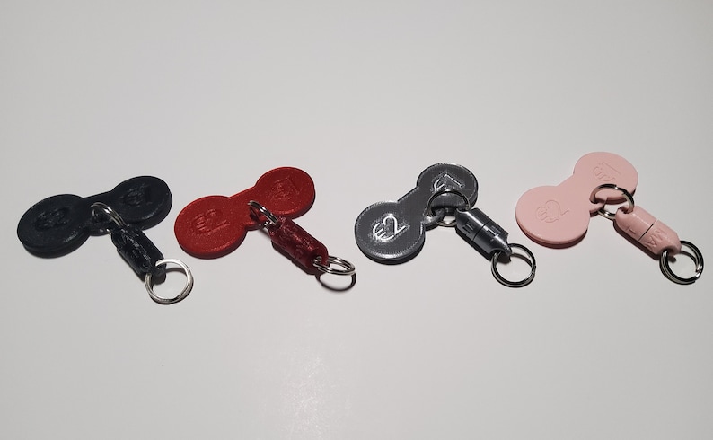 Trolley Token/Coin 1 euro & 2 euro with MAGNETIC mag-it quick release keychain image 5